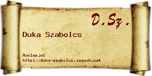 Duka Szabolcs névjegykártya